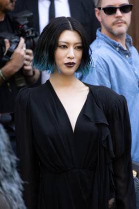 PFW Balenciaga Outside Arrivals NB Ayaka Miyoshi arriving at the Balenciaga show as part of Haute Couture Fashion Week on July 09, 2025 in Paris, France. Photo by Nasser Berzane ABACAPRESS.COM Paris France  Copyright: xBerzanexNasser ABACAx