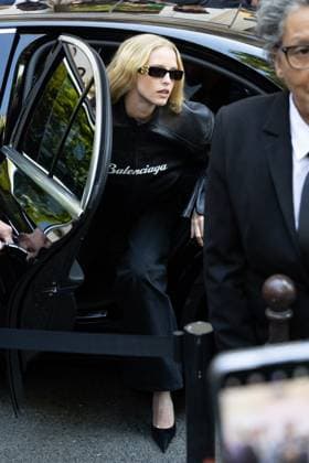 PFW Balenciaga Outside Arrivals NB Abby Champion arriving at the Balenciaga show as part of Haute Couture Fashion Week on July 09, 2025 in Paris, France. Photo by Nasser Berzane ABACAPRESS.COM Paris France  Copyright: xBerzanexNasser ABACAx