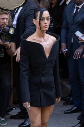 PFW Balenciaga Outside Arrivals NB Katy Perry arriving at the Balenciaga show as part of Haute Couture Fashion Week on July 09, 2025 in Paris, France. Photo by Nasser Berzane ABACAPRESS.COM Paris France  Copyright: xBerzanexNasser ABACAx