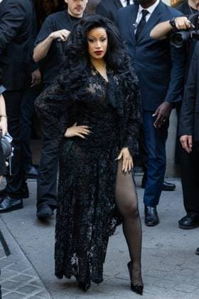 PFW Balenciaga Outside Arrivals NB Cardi B arriving at the Balenciaga show as part of Haute Couture Fashion Week on July 09, 2025 in Paris, France. Photo by Nasser Berzane ABACAPRESS.COM Paris France  Copyright: xBerzanexNasser ABACAx
