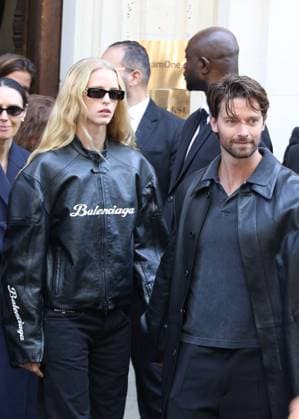 Patrick Schwarzenegger and his fiancée Abby Champion Arrived at the Balenciaga Collection Haute Couture Fall Winter 2025 2026 fashion show during Paris Fashion Week PFW, on July 9th, 2025 Denis Guignebourg Bestimage Celebrities at Balenciaga Collection fashion show, during Paris Fashion Week, on July 9th, 2025 Paris France  Copyright: xDenisxGuignebourgx xBestimagexDenisxGuignebourgx xBestimagex
