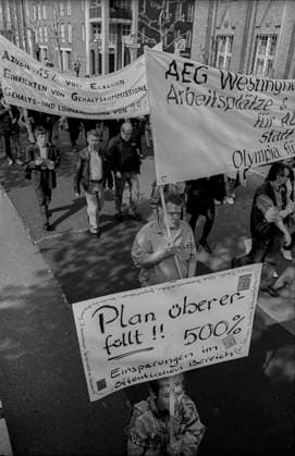 Erster Mai Deutschland, Berlin, 01.05.1992, 1. Mai - Demo - vom IG-Metall Haus in Kreuzberg zum Lustgarten in Mitte, Plan, AEG, Â