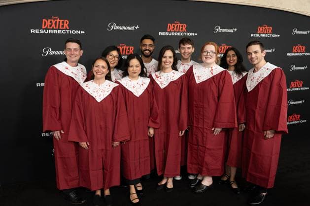 A Dexter Chorus arrives on the red carpet at the world premiere of Dexter: Resurrection at Alice Tully Hall on Wednesday, July 9, 2025 in New York City.  NYP20250709601 DEREKxFRENCH