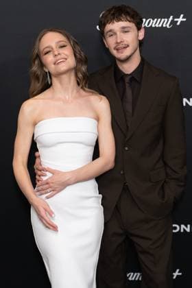 Isabela Vidovic and Jack Alcott (L to R) arrive on the red carpet at the world premiere of Dexter: Resurrection at Alice Tully Hall on Wednesday, July 9, 2025 in New York City.  NYP20250709626 DEREKxFRENCH
