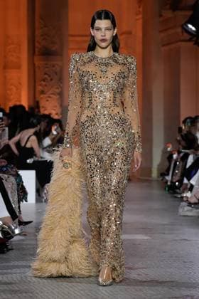 (250710) -- PARIS, July 10, 2025 -- A model presents a creation from the haute couture Fall-Winter 2025 2026 collections by Zuhair Murad during the Paris Haute Couture Week, in Paris, France, on July 9, 2025. (MeetEurope Handout via Xinhua) FRANCE-PARIS-HAUTE COUTURE-FASHION SHOW-ZUHAIR MURAD MxEetEuropegaojing 