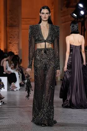 (250710) -- PARIS, July 10, 2025 -- A model presents a creation from the haute couture Fall-Winter 2025 2026 collections by Zuhair Murad during the Paris Haute Couture Week, in Paris, France, on July 9, 2025. (MeetEurope Handout via Xinhua) FRANCE-PARIS-HAUTE COUTURE-FASHION SHOW-ZUHAIR MURAD MxEetEuropegaojing 