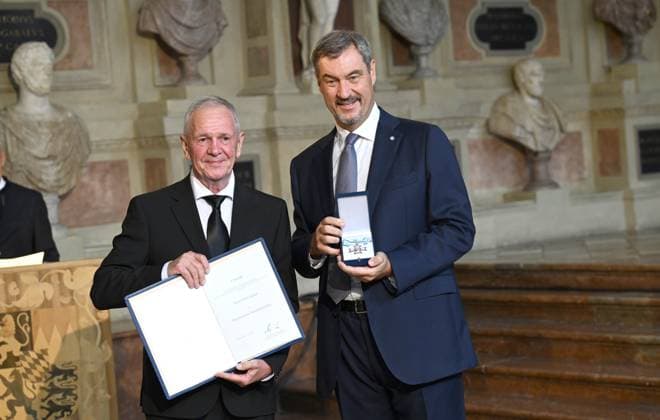 Fritz Egner, Markus Söder Bavarian Order of Merit in the Antiquarium of the Residence in Munich on July 9, 2025