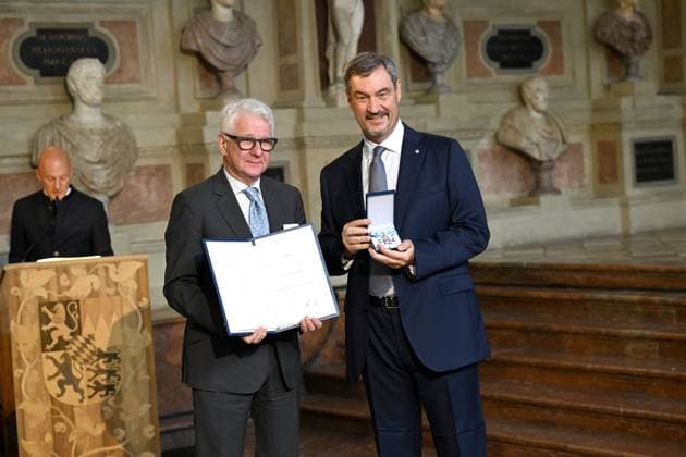 Marcel Reif, Markus Söder Bavarian Order of Merit in the Antiquarium of the Residence in Munich on July 9, 2025