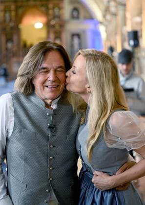 Jürgen Drews with his wife Ramona Bavarian Order of Merit in the Antiquarium of the Residence in Munich on July 9, 2025