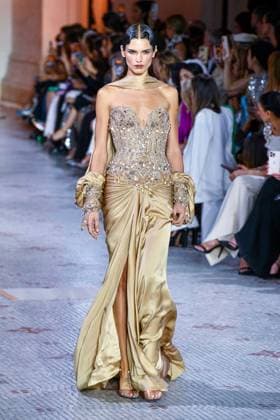 PFW - Zuhair Murad Runway A model walks the runway during the Zuhair Murad Haute Couture Fall Winter 2025 2026 show as part of Paris Fashion Week on July 09, 2025 in Paris, France. Photo by Shootpix ABACAPRESS.COM Paris France  Copyright: xShootpix ABACAx