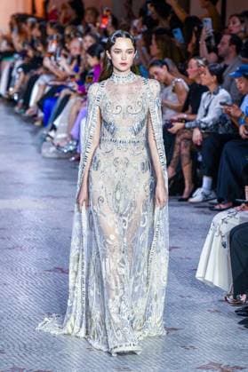 PFW - Zuhair Murad Runway A model walks the runway during the Zuhair Murad Haute Couture Fall Winter 2025 2026 show as part of Paris Fashion Week on July 09, 2025 in Paris, France. Photo by Shootpix ABACAPRESS.COM Paris France  Copyright: xShootpix ABACAx