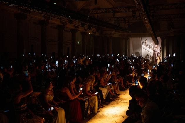 PFW - Elie Saab Runway A model walks the runway at the Elie Saab Haute Couture Fall Winter 2025-2026 show, as part of Paris Fashion Week in Paris, France on July 9, 2025. Photo by Ammar Abd Rabbo ABACAPRESS.COM Paris France  Copyright: xAbdxRabboxAmmar ABACAx