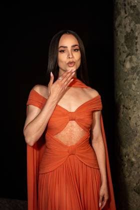 PFW - Elie Saab Front Row Sofia Carson attends the Elie Saab Haute Couture Fall Winter 2025-2026 show, as part of Paris Fashion Week in Paris, France on July 9, 2025. Photo by Ammar Abd Rabbo ABACAPRESS.COM Paris France  Copyright: xAbdxRabboxAmmar ABACAx