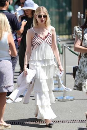 . 10 07 2025. London, United Kingdom. Lucy Boynton arriving on day eleven of the Wimbledon Tennis Championships in London..  xStephenxLockx xi-Imagesx IIM-26093-0015