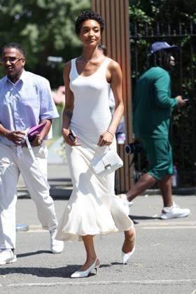 . 10 07 2025. London, United Kingdom. Jourdan Dunn arriving on day eleven of the Wimbledon Tennis Championships in London..  xStephenxLockx xi-Imagesx IIM-26093-0021