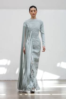 PFW - Rami Al Ali Runway A model walks the runway at the Rami Al Ali Haute Couture Fall Winter 2025-2026 show, as part of Paris Fashion Week in Paris, France on July 10, 2025. Rami Al Ali is the first Syrian fashion designer to present a collection ‘officially’ at the Paris Haute Couture week. Photo by Ammar Abd Rabbo ABACAPRESS.COM Paris France  Copyright: xAbdxRabboxAmmar ABACAx
