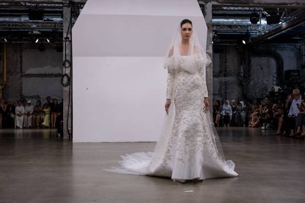 PFW - Rami Al Ali Runway A model walks the runway at the Rami Al Ali Haute Couture Fall Winter 2025-2026 show, as part of Paris Fashion Week in Paris, France on July 10, 2025. Rami Al Ali is the first Syrian fashion designer to present a collection ‘officially’ at the Paris Haute Couture week. Photo by Ammar Abd Rabbo ABACAPRESS.COM Paris France  Copyright: xAbdxRabboxAmmar ABACAx
