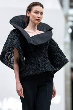 PFW - Rami Al Ali Runway A model walks the runway at the Rami Al Ali Haute Couture Fall Winter 2025-2026 show, as part of Paris Fashion Week in Paris, France on July 10, 2025. Rami Al Ali is the first Syrian fashion designer to present a collection ‘officially’ at the Paris Haute Couture week. Photo by Ammar Abd Rabbo ABACAPRESS.COM Paris France  Copyright: xAbdxRabboxAmmar ABACAx