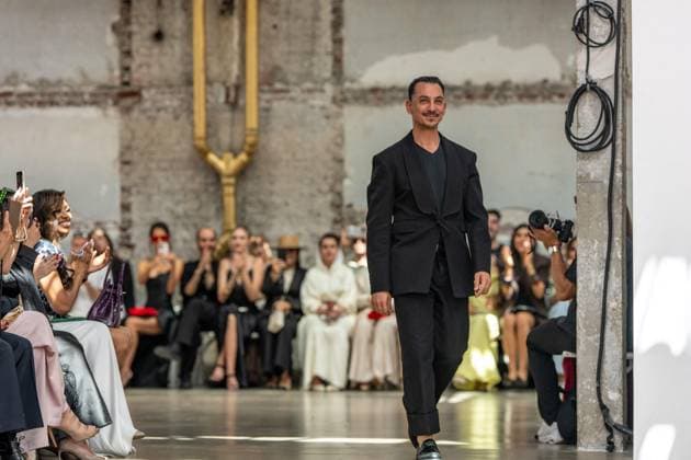 PFW - Rami Al Ali Runway Rami Al Ali seen at the end of his Haute Couture Fall Winter 2025-2026 show, as part of Paris Fashion Week in Paris, France on July 10, 2025. Rami Al Ali is the first Syrian fashion designer to present a collection ‘officially’ at the Paris Haute Couture week. Photo by Ammar Abd Rabbo ABACAPRESS.COM Paris France  Copyright: xAbdxRabboxAmmar ABACAx