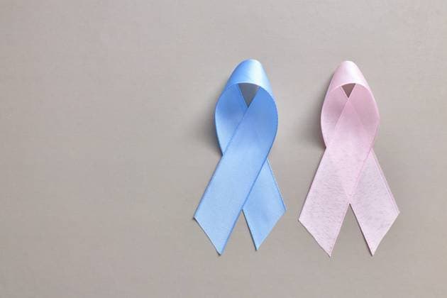 Rosa und blaue Krebs Bewusstseins Schleife, Krebs Unterstützungs Schleifen Pink And Blue Cancer Awareness Ribbon, Cancer Support Ribbons Copyright: imageBROKER TatyanaxKutina ibxiqx14276207.jpg