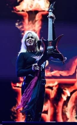 British guitarist, vocalist, and songwriter Lita Ford performs during the second day of the Masters of Rock music festival, in Vizovice, Czech Republic, on July 11, 2025. (CTKxPhoto DaliborxGluck) CTKPhotoP2025071107093  CTKPhotoP2025071107093