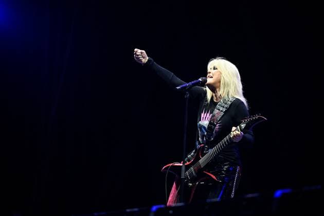 British guitarist, vocalist, and songwriter Lita Ford performs during the second day of the Masters of Rock music festival, in Vizovice, Czech Republic, on July 11, 2025. (CTKxPhoto DaliborxGluck) CTKPhotoP2025071107102  CTKPhotoP2025071107102