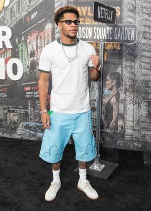 July 11, 2025, Bronx, New York, USA: Devin Haney arrives for Katie Taylor vs Amanda Serrano 3 boxing bout at Madison Square Garden in New York, NY on July 11, 2025 Bronx USA - ZUMAr339 20250711_znp_r339_099 Copyright: xLevxRadinx