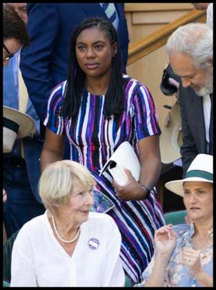 . 12 07 2025. London, United Kingdom. Conservative Part leader Kemi Badenoch arriving in the Royal Box on day thirteen of the Wimbledon Tennis Championships in London.  xStephenxLockx xi-Imagesx IIM-26100-0025