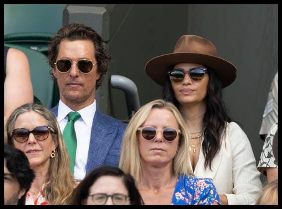 . 12 07 2025. London, United Kingdom. Matthew McConaughey and wife Camila Alves watch the Ladies Singles final on day thirteen of the Wimbledon Tennis Championships in London.  xStephenxLockx xi-Imagesx IIM-26100-0188
