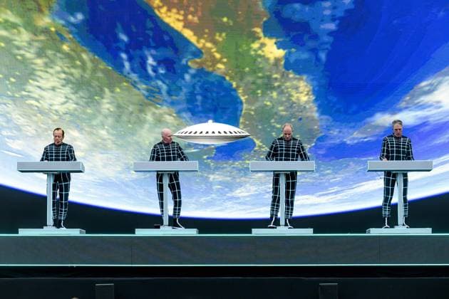 Soestdijk, The Netherlands, 2025-07-12 21:22:28 SOESTDIJK, July 5, 2025, Soestdijk Palace Royal Park Live 2025 - Kraftwerk - Ralf Hütter and Florian Schneider-Esleben. Royal summer evening concerts at a unique location: the garden of Soestdijk Palace in Baarn. PHOTO: NLBeeld Patrick van Emst Credit: NL Beeld Patrick van Emst  Copyright: xx x