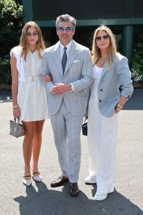 . 13 07 2025. London, United Kingdom. Patrick Dempsey with wife and daughter arriving for the Mens Singles Final on the last day of the Wimbledon Tennis Championships in London .  xStephenxLockx xi-Imagesx IIM-26103-0001