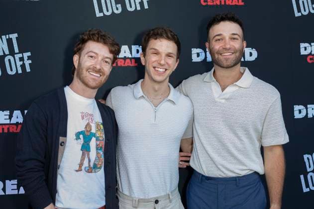 Garrett Baer, Erik Vogt Nilsen and Brandon Baer at the premiere of the movie Don t Log Off at the Laemmle Theatre Glendale, 12 07 2025 Foto:xC.xVanxWagonerx xFuturexImagex log_5707
