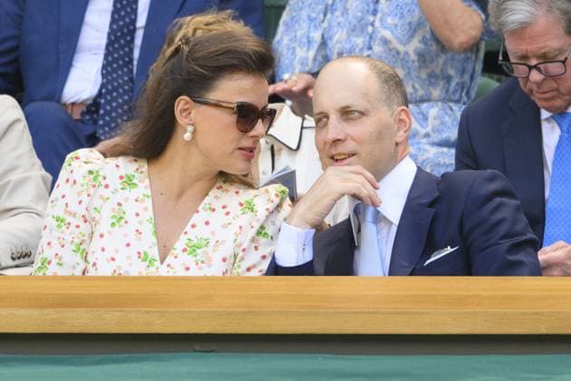 Wimbledon Tennis Championships - Day 14 LONDON, UNITED KINGDOM - JULY 13: Lord and Lady Fredrick Windsor watch tennis from the Royal Box during day fourteen of the 2025 Wimbledon Championships at The All England Lawn Tennis and Croquet Club in Wimbledon on July 13, 2025, in London, United Kingdom. Ray Tang Anadolu London United Kingdom. Editorial use only. Please get in touch for any other usage.  Copyright: x2025xAnadoluxRayxTangx