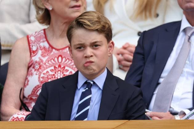 . 13 07 2025. London, United Kingdom. Prince William and Kate Middleton with their children Prince George and Princess Charlotte in the Royal Box for the Mens Singles Final on the last day of the Wimbledon Tennis Championships in London .  xStephenxLockx xi-Imagesx IIM-26103-0103