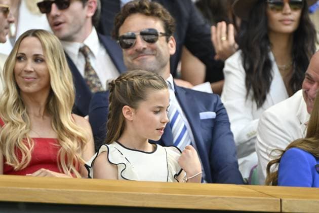 Tennis : Wimbledon -2025 - ITF - Tennis - Wimbledon - ITF - Royal Box - Arrivee de la famille royale d Angleterre - Prince William de Galles - Princesse Kate de Galles - Georges et Charlotte GB  Copyright: xChryslenexCaillaudx xPznewsx