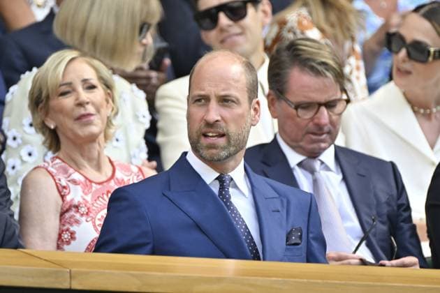 Tennis : Wimbledon -2025 - ITF - Tennis - Wimbledon - ITF - Royal Box - Arrivee de la famille royale d Angleterre - Prince William de Galles - Princesse Kate de Galles - Georges et Charlotte GB  Copyright: xChryslenexCaillaudx xPznewsx