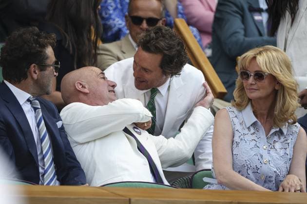 Wimbledon Championships Mens Final Wimbledon Championships 2025 Day 14, 13 07 25 Gentlemens’ Singles - Final Centre Court Jannick Sinner v Carlos Alcaraz celebrities and VIPs attend. Matthew McConaughey and Andre Agassi  Copyright: xMarcxAspland ThexTimesx NINTCHDBPICT001009664540