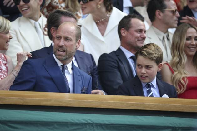 Wimbledon Championships 2025 Day 14, 01 07 25 Wimbledon Championships 2025 Day 14, 13 07 25 Gentlemens’ Singles - Final Centre Court Jannick Sinner v Carlos Alcaraz Prince and Princess of Wales in the Royal Box on Centre Court with Prince George and Princess Charlotte  Copyright: xMarcxAspland ThexTimesx NINTCHDBPICT001009666337