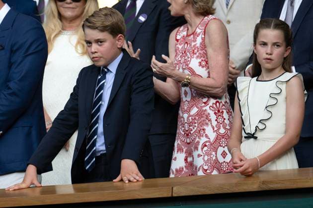 Bilder des Jahres 2025, Entertainment 07 Juli Entertainment Themen der Woche KW28 Prince William, Princess Kate, Prince George and Princess Charlotte watch the Wimbledon Men™s Final The Prince and Princess of Wales, Prince George and Princess Charlotte watch the Wimbledon Men™s Final between Jannik Sinner and Carlos Alcaraz, at The All England Lawn Tennis and Croquet Club, Wimbledon, London, UK, on the 13th July 2025. Wimbledon The All England Lawn Tennis and Croquet Club London United Kingdom  WHA-0797