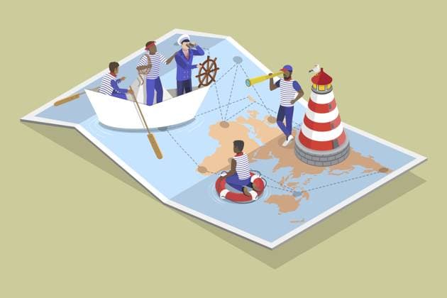 3D Isometrische flache Illustration von Marine Arbeiter im Ozean, Schiffsbesatzung 3D Isometric Flat Illustration of Marine Workers In The Ocean, Ship Crew Copyright: imageBROKER AnastasiiaxTorianyk ibxplw14155862.jpg