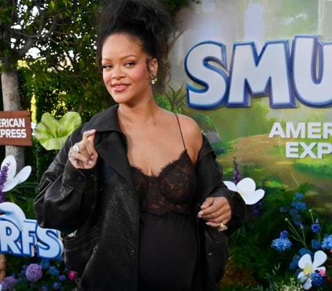 Rihanna, the voice of Smurfette in the animated musical comedy Smurfs attends the premiere of the motion picture at Paramount Studios in Los Angeles on Sunday, July 13, 2025. Storyline: When Papa Smurf (John Goodman) is mysteriously taken by evil wizards, Razamel and Gargamel, Smurfette (Rihanna) leads the Smurfs on a mission into the real world to save him. With the help of new friends, the Smurfs must discover what defines their destiny to save the universe.  LAP2025071305 JIMxRUYMEN