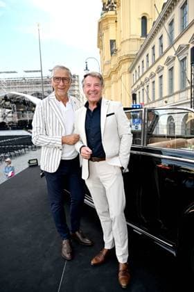 Patrick Lindner with husband Peter Schäfer Klassik am Odeonsplatz with the support of Mercedes Benz in Munich on July 13, 2025