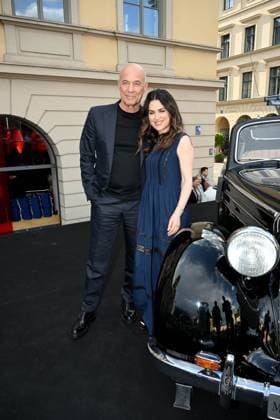 Heiner Lauterbach with his wife Viktoria Klassik at Odeonsplatz with the support of Mercedes Benz in Munich on July 13, 2025
