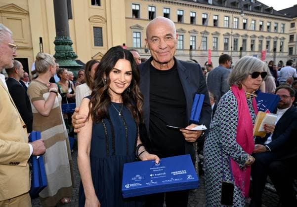 Heiner Lauterbach with his wife Viktoria Klassik at Odeonsplatz with the support of Mercedes Benz in Munich on July 13, 2025