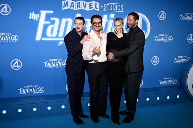 FANTASTIC FOUR PREMIERE SYDNEY, (L-R) Joseph Quinn, Pedro Pascal, Vanessa Kirby and Ebon Moss-Bachrach arrive for the Sydney premiere of The Fantastic Four: First Steps at HOYTS Entertainment Quarter, in Sydney, Tuesday, July 15, 2025. ( NO ARCHIVING SYDNEY NEW SOUTH WALES AUSTRALIA  Copyright: xDANxHIMBRECHTSx 20250715130604293437