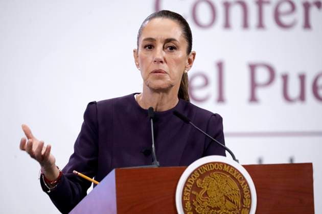 MexicoÃ¢â‚¬â ¢s President Claudia Sheinbaum Pardo, speaks about the strategies to be implemented for Mexican state-owned companies such as Mexicana de Aviacion, the passenger and cargo train, and the Mundo Maya Group during a briefing at National Palace. on July 16, 2025 in Mexico City, Mexico. Mexico City Mexico - ZUMAe321 20250716_zia_e321_005 Copyright: xLuisxBarronx