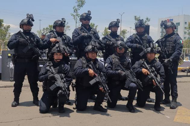Unified Command East State of Mexico Ceremony Cops are seen during the start-up ceremony of the Unified Command East State of Mexico, at the Unidad Deportiva Ciudad Jardin. on July 16, 2025 in Nezahualcoyotl, Mexico. (Photo by Carlos Santiago Eyepix Group) Copyright: xCarlosxSantiagox xEyepixxGroupx CS_16072025_161755