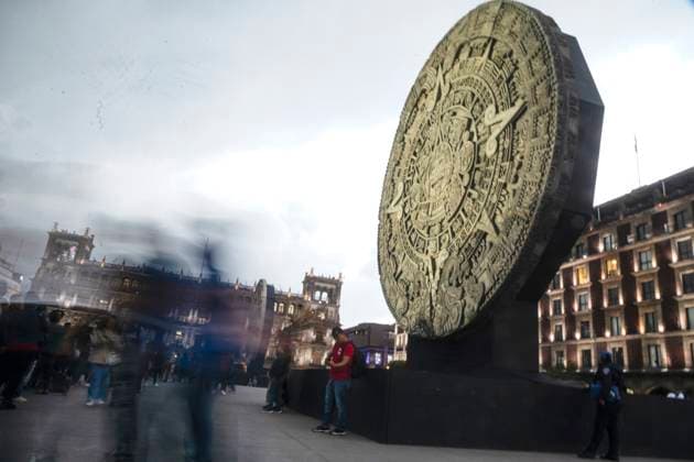 700th Anniversary Of The Founding of Tenochtitlan Exhibition Persons visit the pre-hispanic exhibition as part of the commemoration the 700th anniversary of the founding of Tenochtitlan at main square Zocalo. on July 16, 2025 in Mexico City, Mexico. (Photo by Marco Gonzalez Eyepix Group) Copyright: xMarcoxGonzalez xEyepixxGroupx MTG_16072025_161782