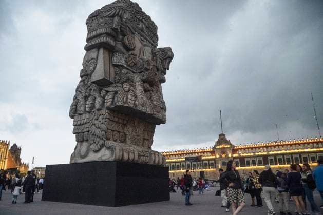 700th Anniversary Of The Founding of Tenochtitlan Exhibition Persons visit the pre-hispanic exhibition as part of the commemoration the 700th anniversary of the founding of Tenochtitlan at main square Zocalo. on July 16, 2025 in Mexico City, Mexico. (Photo by Marco Gonzalez Eyepix Group) Copyright: xMarcoxGonzalez xEyepixxGroupx MTG_16072025_161784