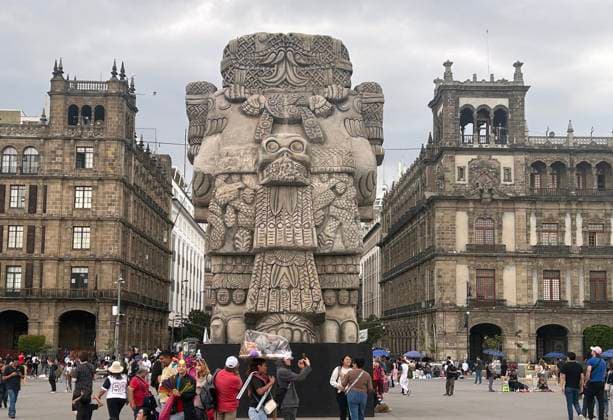 July 16, 2025, Mexico City, Mexico City, Mexico: Gigantic pre-Hispanic sculptures have been placed in Mexico City s Constitution Plaza to commemorate the 700th anniversary of Tenochtitlan. The Aztec calendar, the Coatlicue, the Coyolxauhqui, the Teocalli of the Sacred War, and the Sun Stone are part of the history of this great city, whose original pieces can be admired in various museums. Mexico City Mexico - ZUMAn296 20250716_zip_n296_006 Copyright: xJorgexNunezx